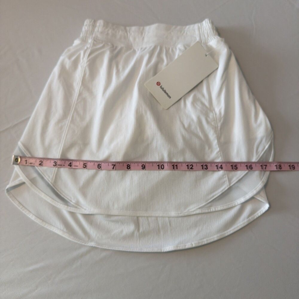 NWT Lululemon Sz 2 Long Hotty Hot HR High-Rise White Athletic Skirt Skort Tennis - Picture 9 of 16